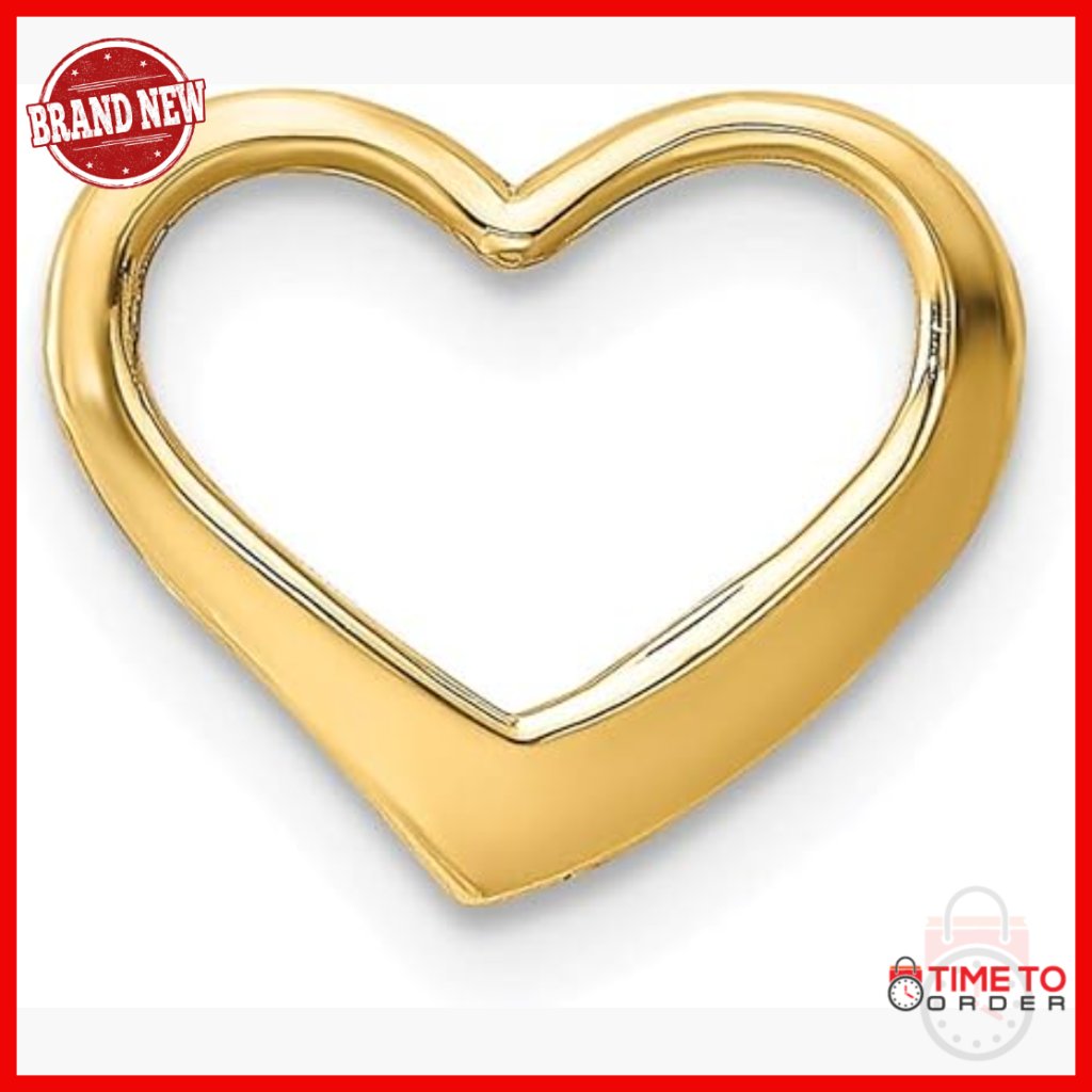 14k Yellow Gold Floating Heart Charm For Bracelets Fine Jewelry